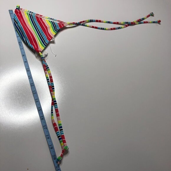 new Old Navy Yellow Red Blue Rainbow Striped String Bikini Swim Top SIZE M - Picture 7 of 8